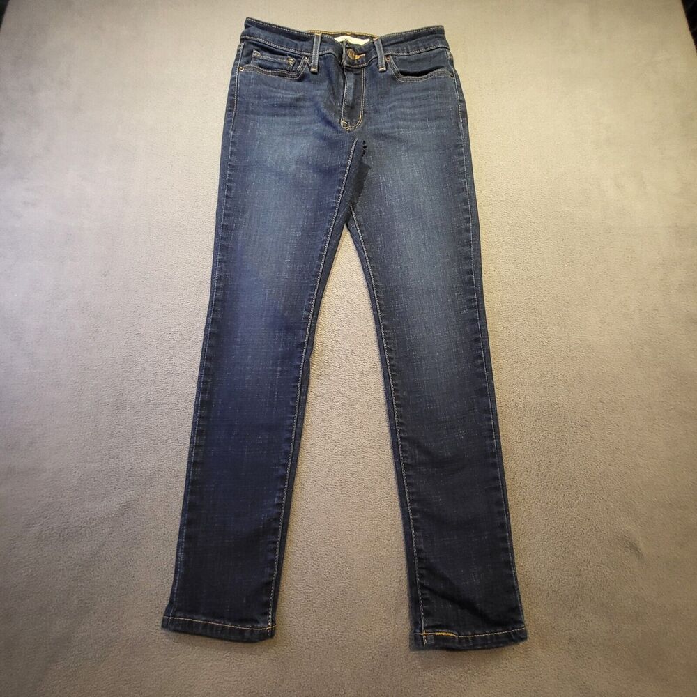 Levis 711 Womens Sz 27 Skinny Leg Jeans Distressed Comfort Stretch Denim